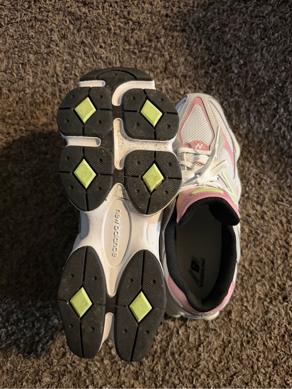 New Balance White Pink Athletic Sneakers - Picture 3 of 5